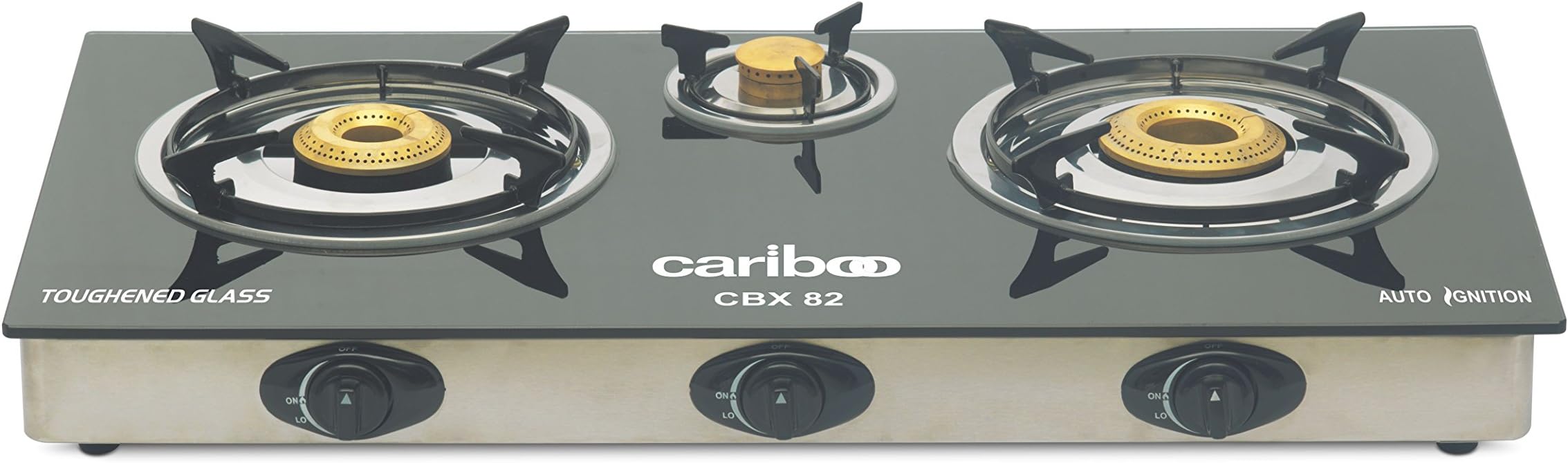 Cariboo Glass Top Auto Ignition Gas Stove 3 Burner