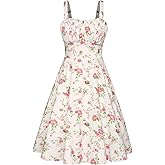 Belle Poque Vintage Floral Dress for Women 2026 Summer A-line Sleeveless Flowy Midi Elegant Wedding Guest Cocktail Dress