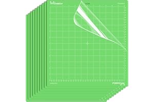 Crabcut Cutting Mats for Cricut Maker 4/Explore 4/Maker 3/Explore 3/Air 2 12x12 Inch 10Pack Green StandardGrip Durable Long Lasting Standard Stickness Replacement Sticky Cut Mat for HTV Vinyl Projects