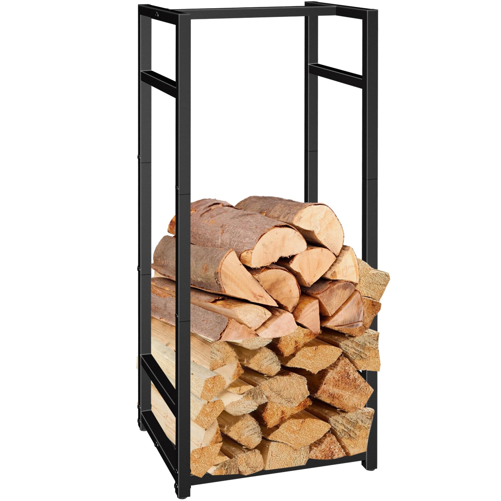 Photo 1 of Lilybud--lily Firewood Rack Indoor Outdoor, 45” Tall Firewood Holder Metal Small Log Wood Rack Portable Vertical Wood Storage Racks Indoor Log Racks for Firewood Fireplaces, Fire Pits, and Stoves