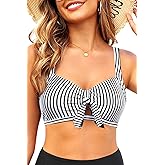 Tempt Me Women Bikini Tops Push Up Swim Top Front Tie Knot Bathing Suit Top Only