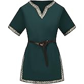 Eymitory Emitory Boys Medieval Knight Costume Kids Tunic Renaissance V Neck Shirt Viking Vintage Warrior Halloween Tops