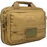 Exos Double Pistol Case - Tactical Double Soft Pistol Gun Bag - Handgun Carrying Case with Compartments - Hand Gun Storage Bag with MOLLE Webbing and Padded Interior