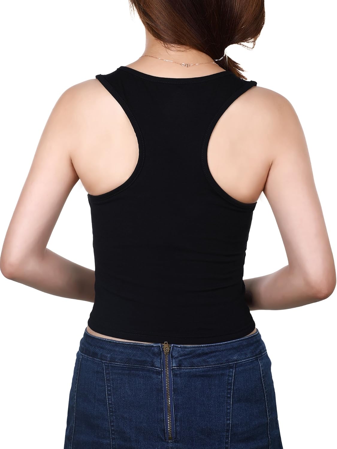 Boao 3 Pieces Women's Cotton Basic Sleeveless Racerback Crop Tank Top Sports Crop Top for Daily Wearing: Clothing