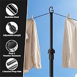 Vivo Technologies 2.4M Telescopic Washing Line Prop Pole Heavy Duty Black view 3