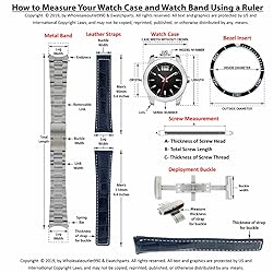 Ewatchparts 20-22mm Leather Watch Band Strap With