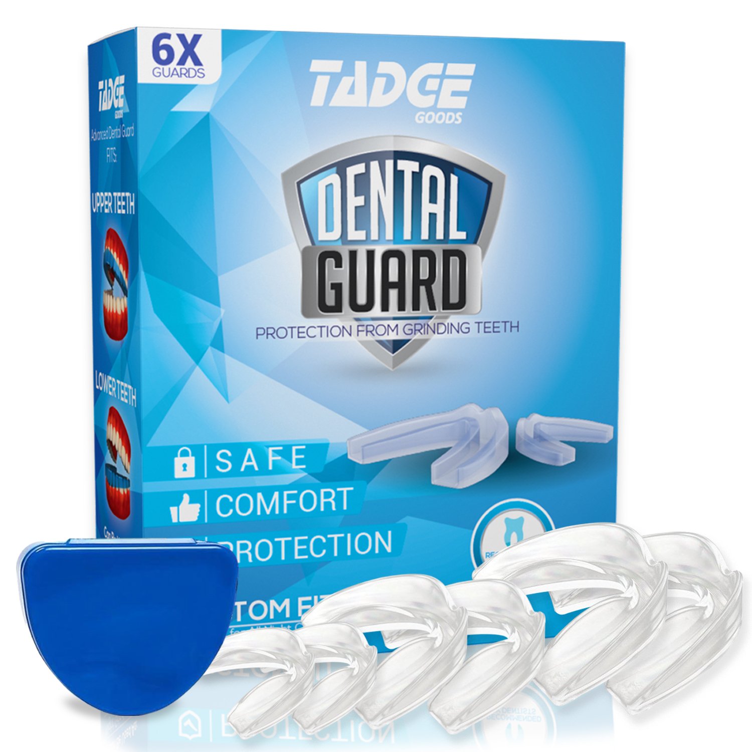 6 Mouth Guard Grinding Teeth TMJ Dental Bruxism Night Time Sleep Clear