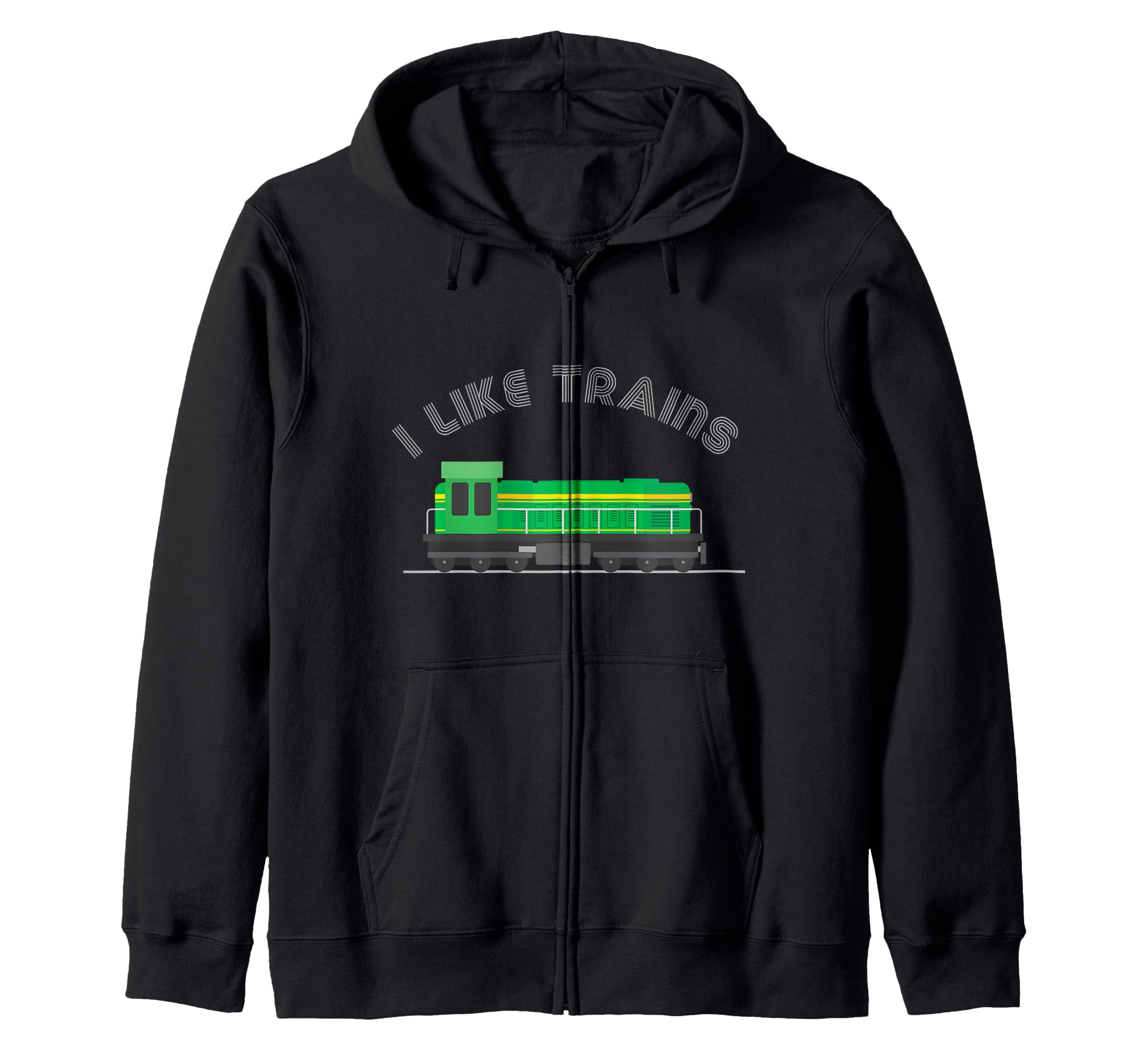 Model Train Collector Kids Railroad Diesel I Like Trains Zip Hoodie