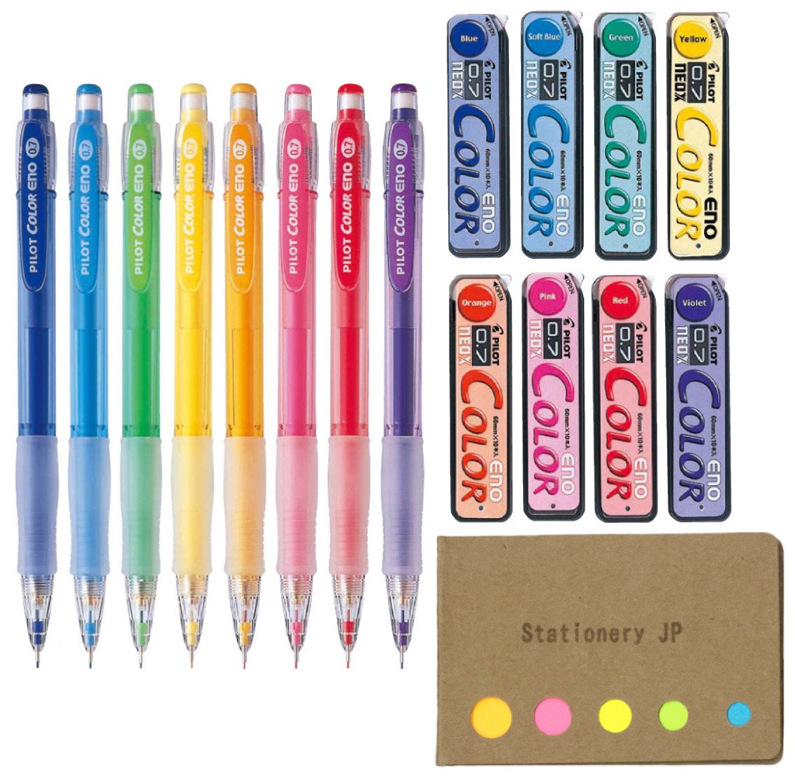 Pilot Color Eno Mechanical Pencil, 0.7mm, 8 Colors, Mechanical Pencil