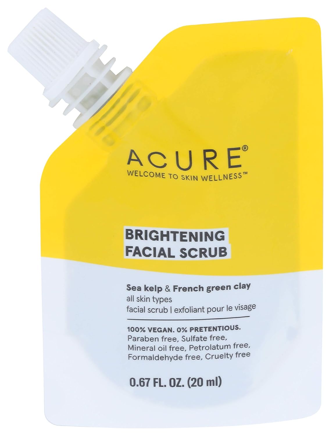 Acure, Facial Scrub Brightening Pouch, 0.67 Ounce Beauty