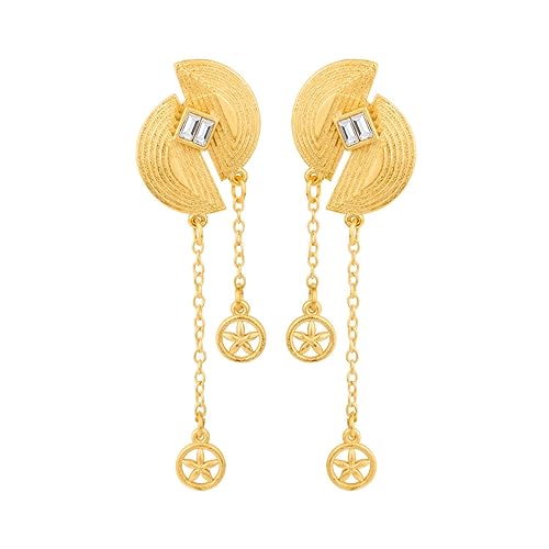 White N Gold Stars Geomatrix Earrings Jewellery For Women