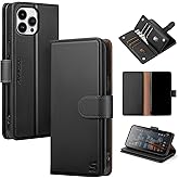 Shieldtop Compatible with iPhone 12 Pro Max Wallet Case with Card Holder,Women Men RFID Blocking PU Leather Folio Flip TPU Protective Cover Credit Card Slots,Phone Case for Apple 12 Pro Max,Black