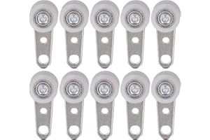 10Pcs Sliding Door Pulley Roller Pack Stainless Steel Nylon Bearing Pulley Block with 2 Nylon Wheel 19mm Diameter 44mm Length