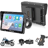 Carpuride W702S PRO 7" Motorcycle Wireless CarPlay Android Auto GPS Screen | Waterproof touchscreen with BM05 quick-release mount, Bluetooth transmitter, wired controller and easy GPS navigation
