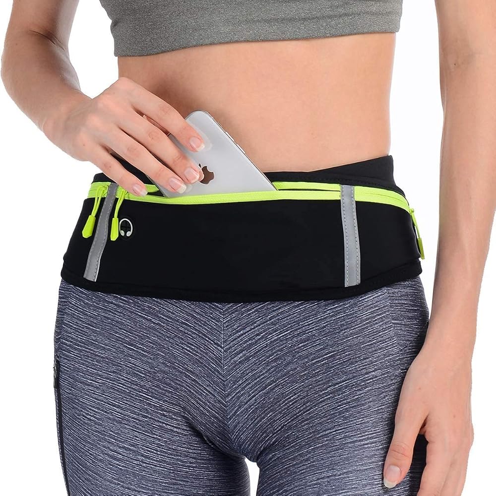LocoJoy Running Belt Reflective Strip Fits 24-47 Inch Waist 6.5 Inch Phone