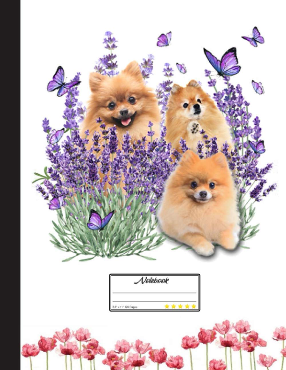 Beautiful Pomeranians Notebook: Blank Lined Journal for Pomeranian, Dog Lovers, Dog Mom, Dog Dad and Pet Owners | 8.5x11 with College Ruled Pages