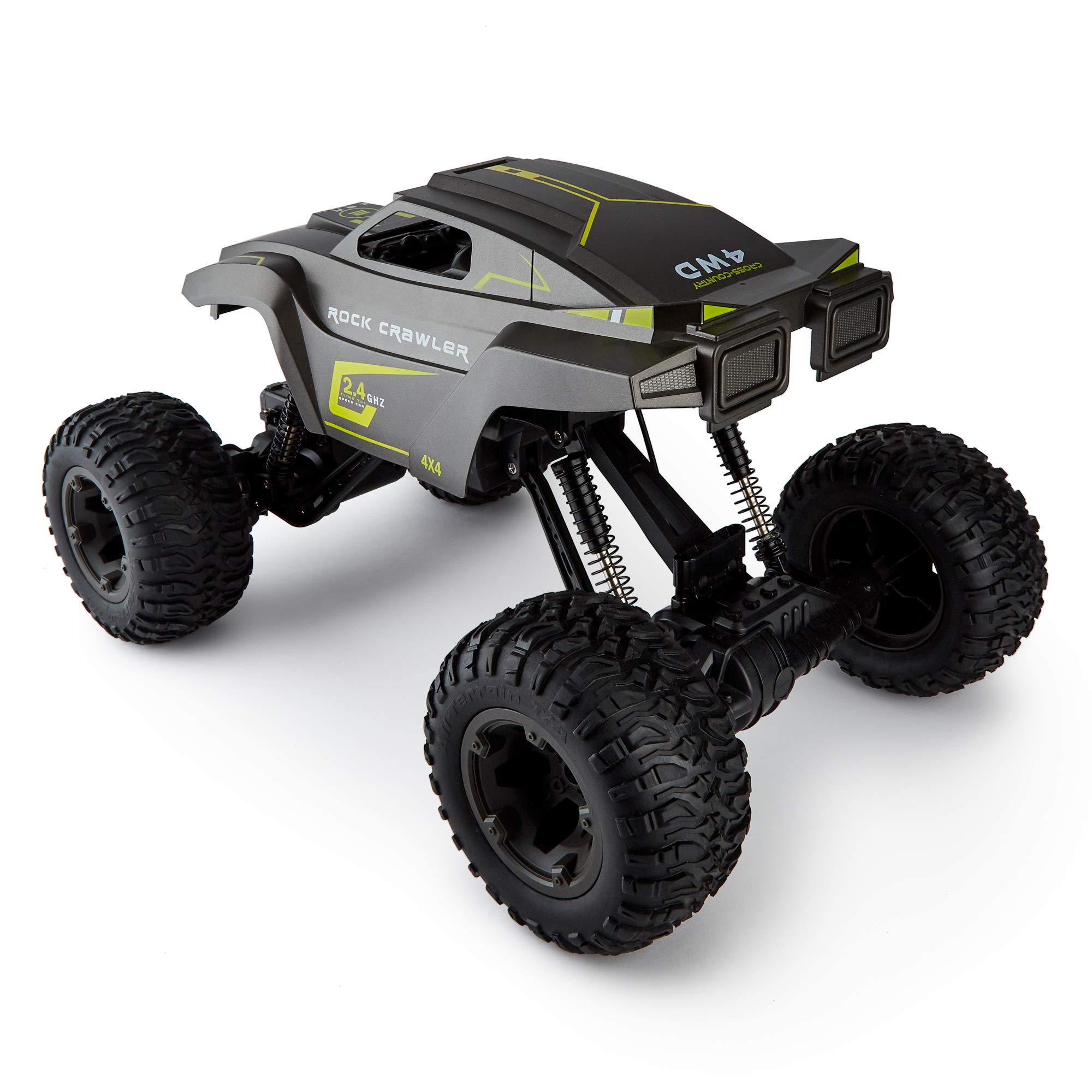 CMJ RC Cars Rock Crawler With Adjustable Chassis Climb 4 X 4 Monster Truck 4WD Remote Control Car 2.4Ghz (Grey 1:10)…