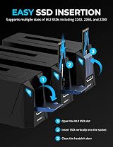Sabrent USB-C Docking Station M.2 NVMe SATA SSD HDD Enclosure Offline Clone view 3