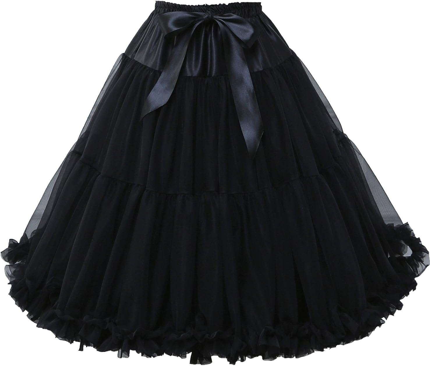 FOLOBE Women's Tutu Costume Ballet Dance Puffy Skirt Adult Luxurious Soft Chiffon Petticoat Tulle Tutu Skirt