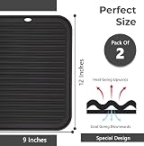 Linda's Essentials Silicone Trivets 2 Pack 30x23cm Heat Resistant Mats view 4