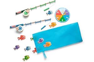 Melissa & Doug Catch & Count Wooden Fishing Game with 2 Magnetic Rods