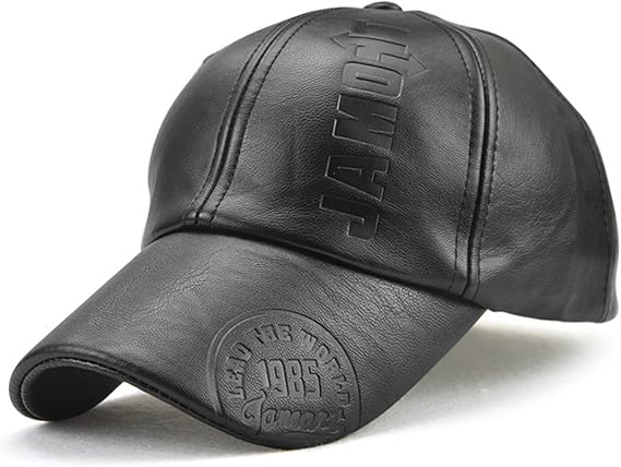 plain leather baseball cap