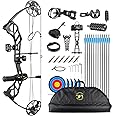 TOPOINT Starter Bow Compound Bow Archery Set Easy to Adjust No Bow Press Bow and Arrow Set for Adults and Teens 19-30" Draw Length 19-70 Lbs Draw Weight Up to IBO 320 Fps, US-Made Limbs