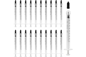 30 Pack 1ml Plastic Syringes without Needle, Luer Lock Syringes with Cap Individually Sealed Pack Measurement and Dispensing 