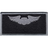 Air Force Pilot Wings Name Collectible Novelty Patch Silver and Black