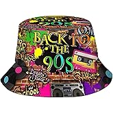 LVGOOKI Funny Retro 80s 90's Style Design Summer Unisex Reversible Print Bucket Hat