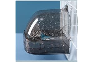 Yu’s north Bird Bath Cage, Cleaning Pet Supplies Cockatiel Bird Clear Bathtub with Hanging Hooks and Bottom Drawer for Little Bird Parrots Spacious Parakeets Portable Shower for Most Birdcage