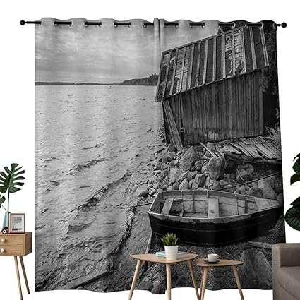 Amazon Com Nuomanan Curtains 84 Inch Length Black And White Old