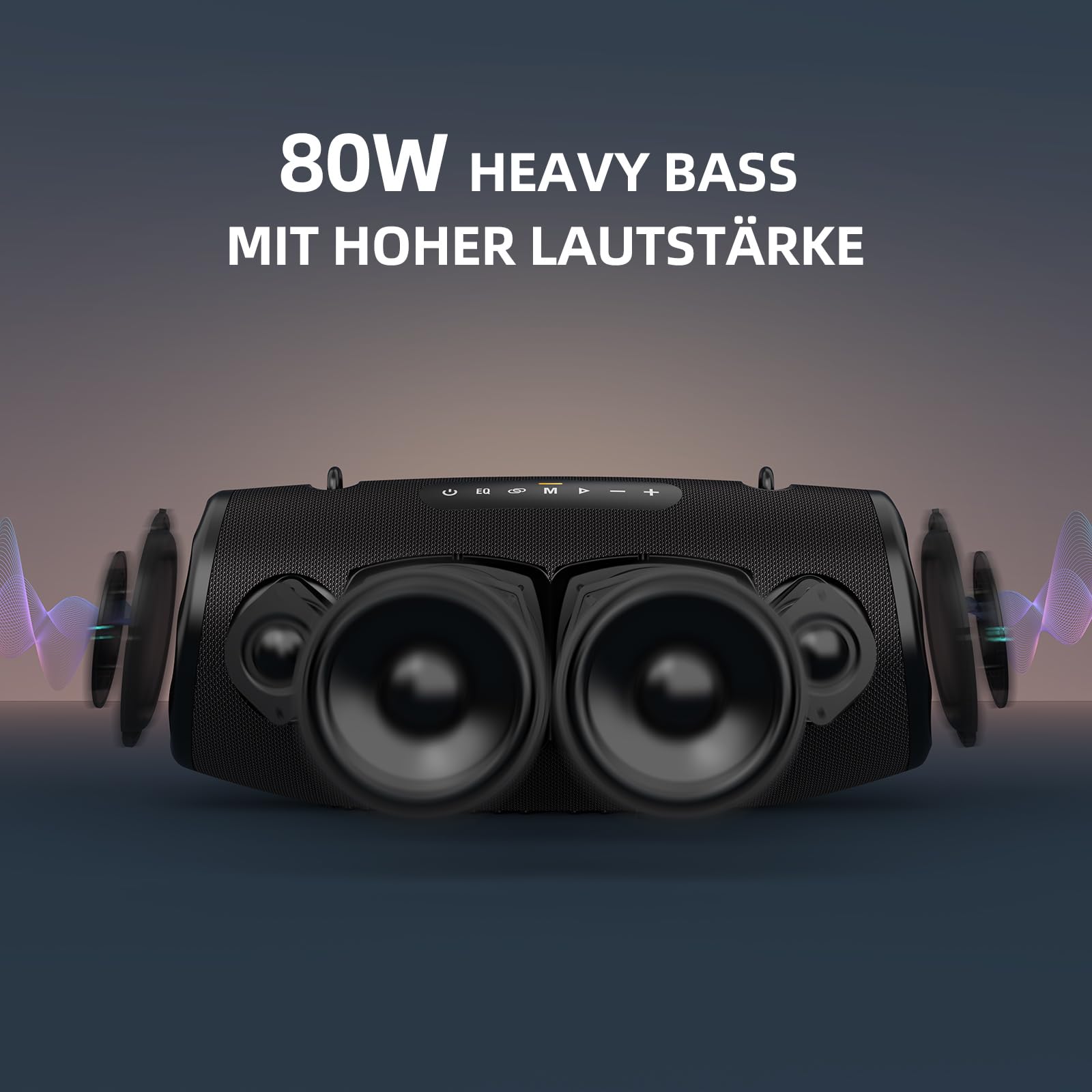 ZEALOT Bluetooth Lautsprecher,Musikbox Bluetooth Box für Draußen,80W Stereo Sound,BassUp, 16000mAH Akku,AUX Port,USB,Micro SD/TF,USB-C,Bluetooth 5.2,IPX6 Waterproof,für Camping, Pool,Garten 2