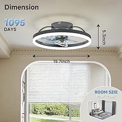 VOLISUN Low Profile Ceiling Fan with Lights and