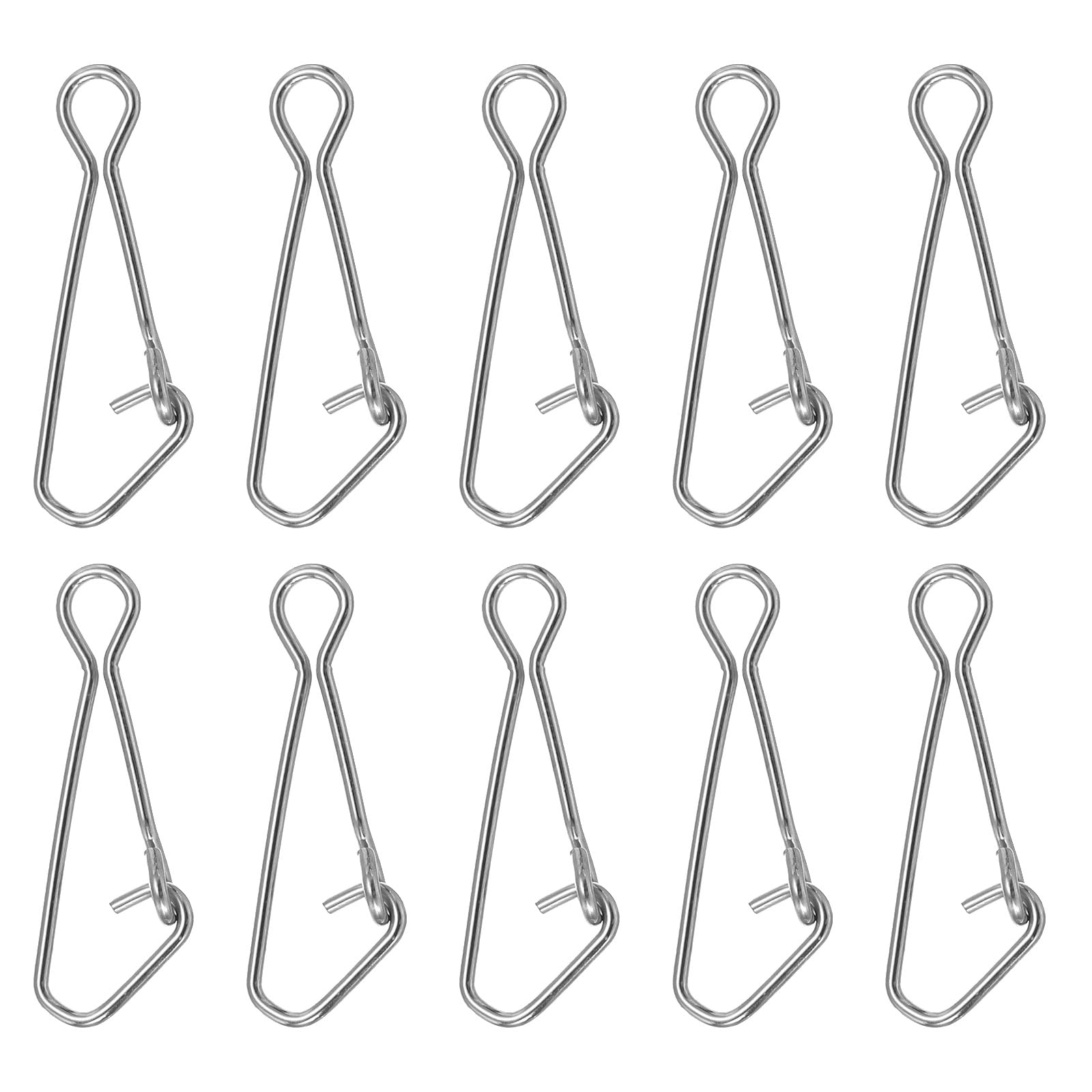 PATIKIL High Strength Fishing Snaps, 50 Pack 92 Lbs Stainless Steel Line Pin Connector Swivels Clips Quick Change for Fishing Lures Freshwater Saltwater, White