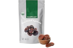 HARVEAST Turkish Sun Dried Apricots - Dehydrated Turkish Apricots - Tender & Sweet Whole Dried Fruits - Vegan Snack in Resealable Pack - Sugar Free, Non-GMO, Unsulfured, Gluten Free & Kosher (1 Lb)