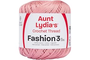 RED HEART Aunt Lydia's Soft Mauve Fashion Crochet Thread Size 3
