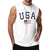 ACHUSE 4th of July Shirts for Men Muscle Tank Tops Sleeveless Graphic American Flag Beach Hawaiian T-Shirts M-3XL