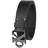 Calvin Klein Men’s CK Monogram Cut Out Buckle Belt – Casual Belt for Jeans & Everyday Wear