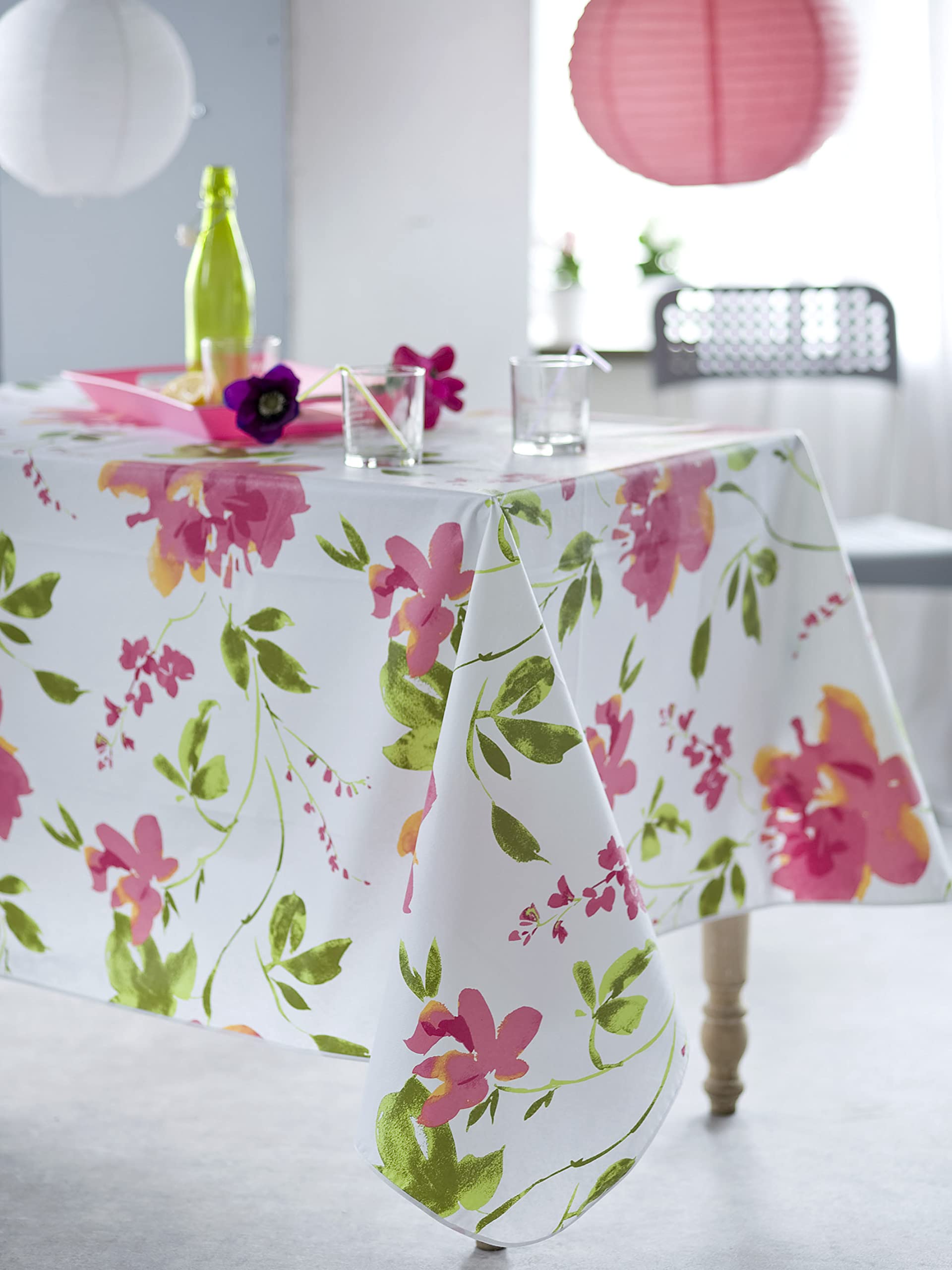 CALITEX Ajaccio Oilcloth, Pink, Round 140 cm