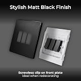 BG British General Triple Wall Light Switch 2 Way Screwless Matt Black 20A view 2