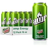 Mountain Dew AMP Energy Drink, Original, 16 fl oz cans (12 Pack) | Energy Drink with Caffeine &amp; B Vitamins, Packaging May Vary