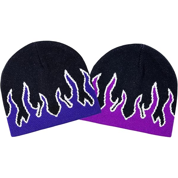 Armycrew Flame Design 8 Inch Winter Short Beanie - 100% Acrylic, One Size Fits Most, For Skiing & Snowboarding