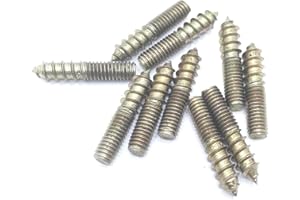 HAOZHENG Hanger Bolt M6x30 Double Headed Bolt Self-Tapping Screw for Furniture 10Pcs