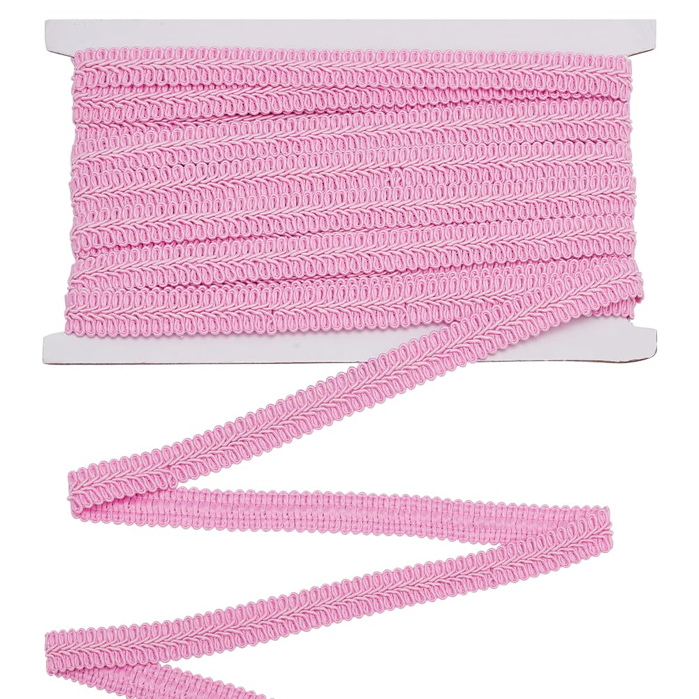 FINGERINSPIRE 11 Yards Pink Braid Trim 16mm Polyester Woven Braid Centipede Decorative Gimp Trim for DIY Craft Costume Sewing Curtain Slipcover Home Decoration Accessories