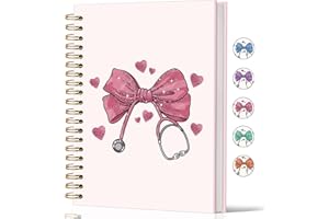 Lacama Nurse Gifts for Women, Pink Bow Nurse Notebook Journal, Nurses Week Gifts, Nurse Appreciation Gift, Nursing Student Graduation Gifts, Coquette Stuff Stethoscope Notebook, School Office Supplies