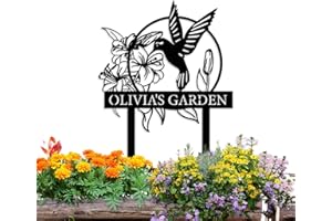 Personalized Garden Signs | Garden Stake Metal Sign | Custom Garden Sign | Customized Bird Garden Name Sign Yard Sign| Garden