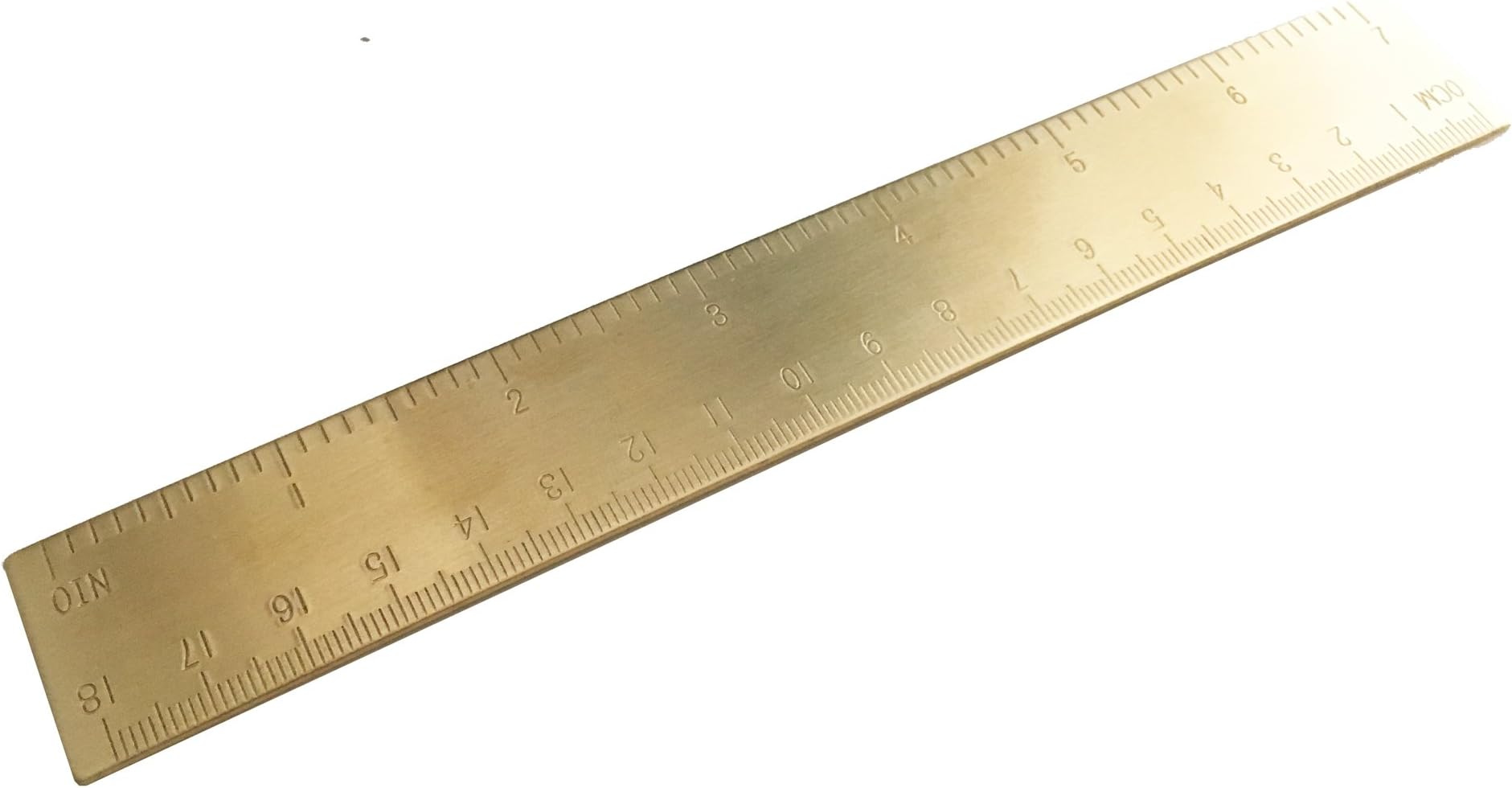 Brass Ruler Bookmark cm Inch Dual Scale Engraved 7" (18cm)