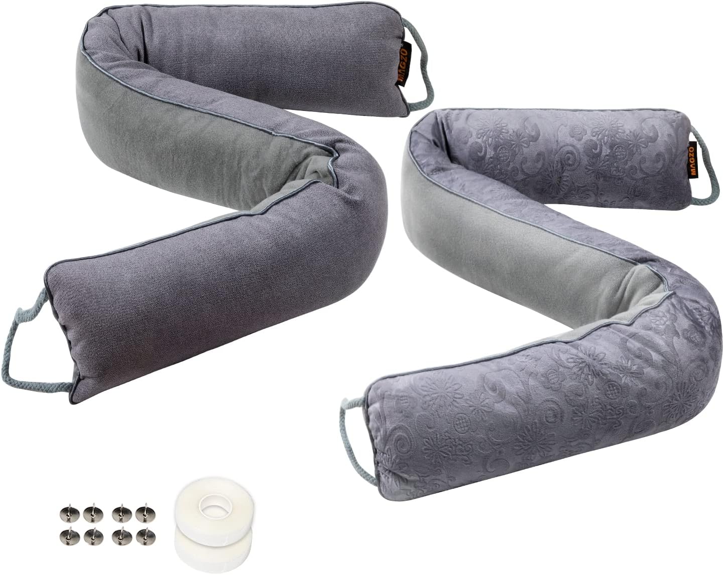 Draft Stoppers - MAGZO Door Draft Stopper 36 Inches Length & 38 Inches Length x 4 Inches Width, Gray