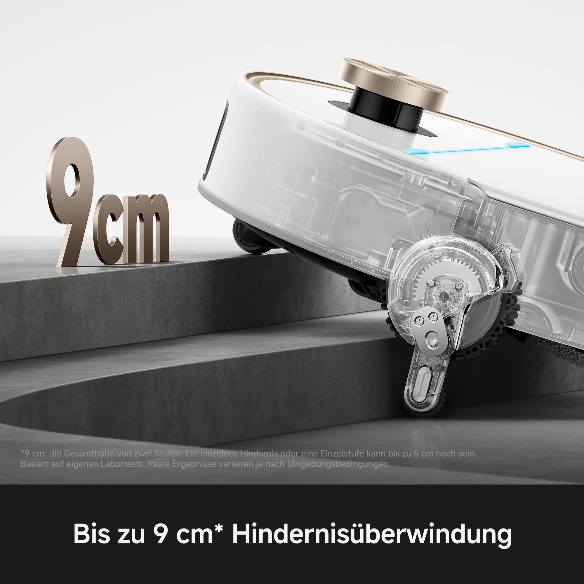 Mova V70 Ultra Complete X Saugroboter, MaxiReachX-Doppelverlängerung Seitenbürste & Mopp, 40.000 Pa Saugkraft, 15N Abwärtsdruck & 300 U/min Wischen, 9 cm Hindernisüberwindung, EcoCyclone-Staubbehälter 7